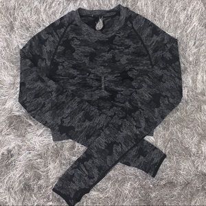 Gymshark Black Camo Crop Long Sleeve